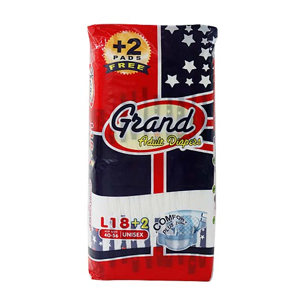 Grand Adult Diaper Large 18's + 2x4