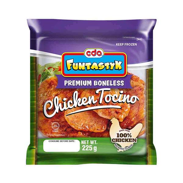 CDO Funtastyk Premium Boneless Chicken Tocino 225g