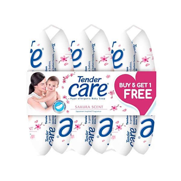 Tender Care Sakura Baby Soap 55g (Buy 5 Get 1 Free)