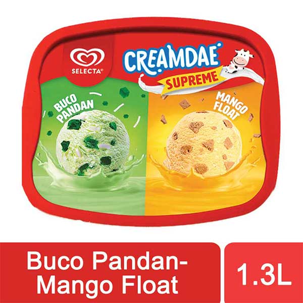 Selecta Ice Cream Creamdae 2in1 Buco Pandan-Mango Float 1.3L
