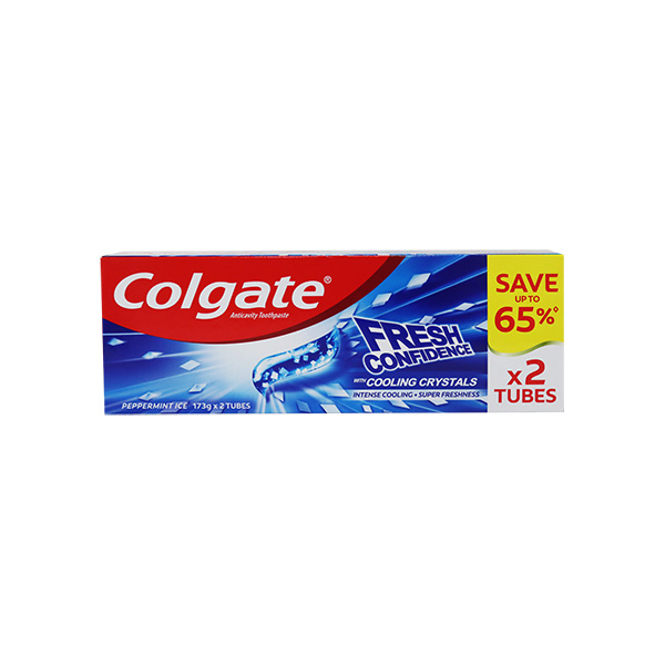 Colgate Fresh Confidence with Cooling Crystals Peppermint Ice 175g Twin