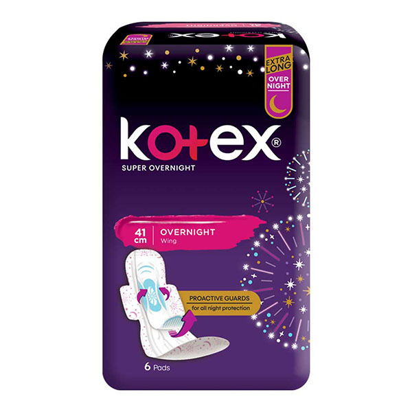 Kotex Super Overnight 41cm 6 Pads with Wings