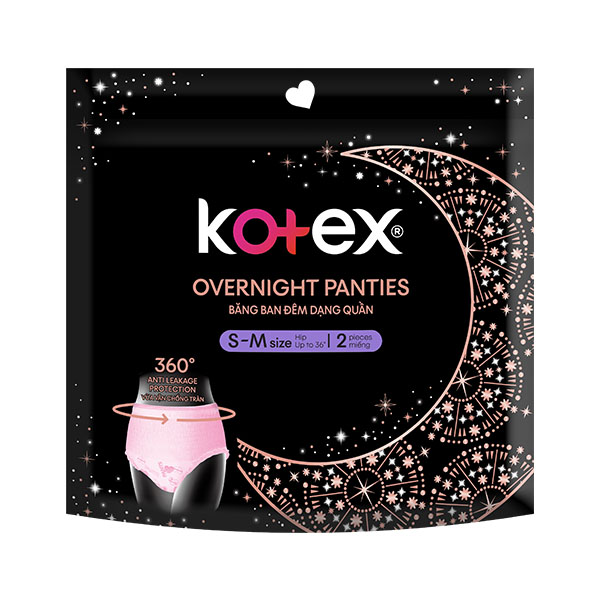 Kotex Overnight Panties 2 Pieces Small to Medium Size
