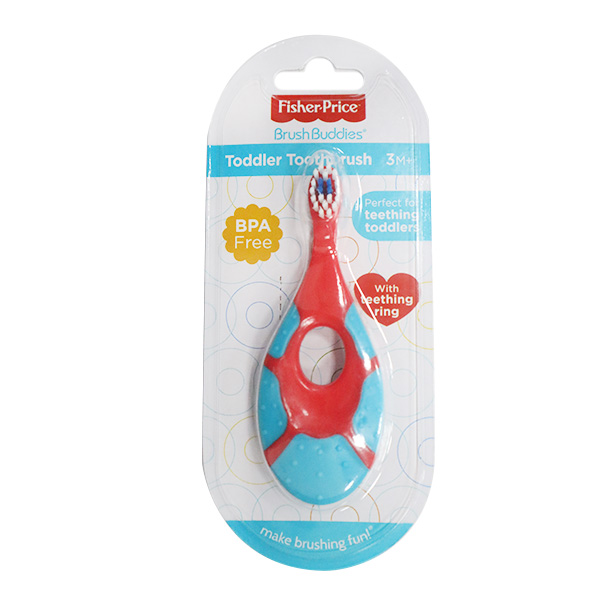 Toothbrush Toddler with Teething Ring Fisher Price Carded