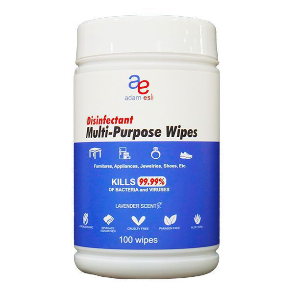 Adam Esli Disinfectant Multi-Purpose Wipes 100 Pulls 24's