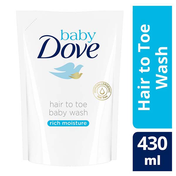 Baby Dove Hair To Toe Wash Rich Moisture Refill 430ml