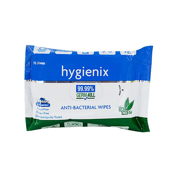 Hygienix Germ-Kill Anti-Bacterial Wipes With Teatree Oil 20s