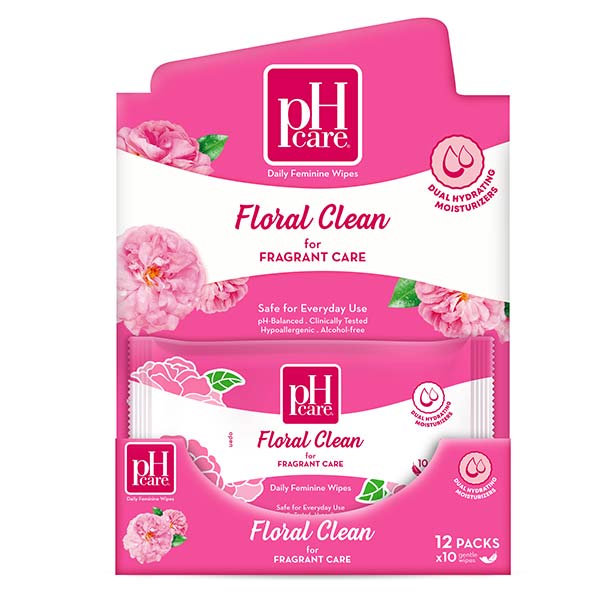 PH Care Feminine Wipes Floral Clean 10Sheets
