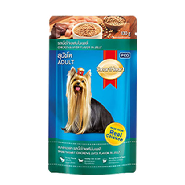 Smartheart Pouch Adult Chicken And Liver In Jelly 130gx48