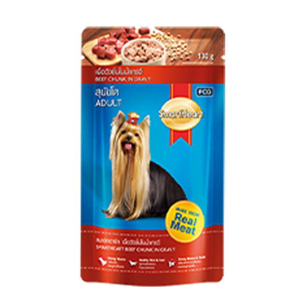 Smartheart Pouch Adult Beef Chunk In Gravy 130gx48
