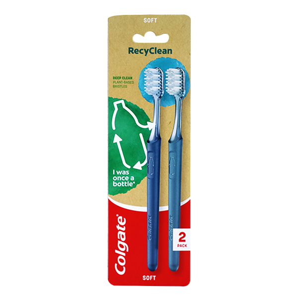 Colgate RecyClean Deep Clean Soft Toothbrush 2 Pack
