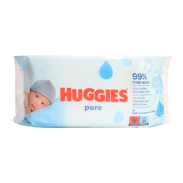 Huggies Pure Baby Wipes 56's