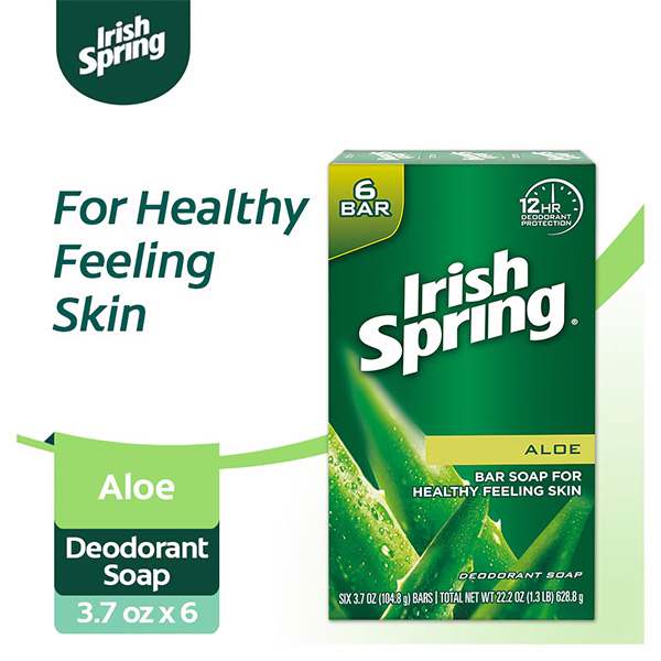 Irish Spring Aloe Mist Deodorant Soap 104.8g 6 Bars