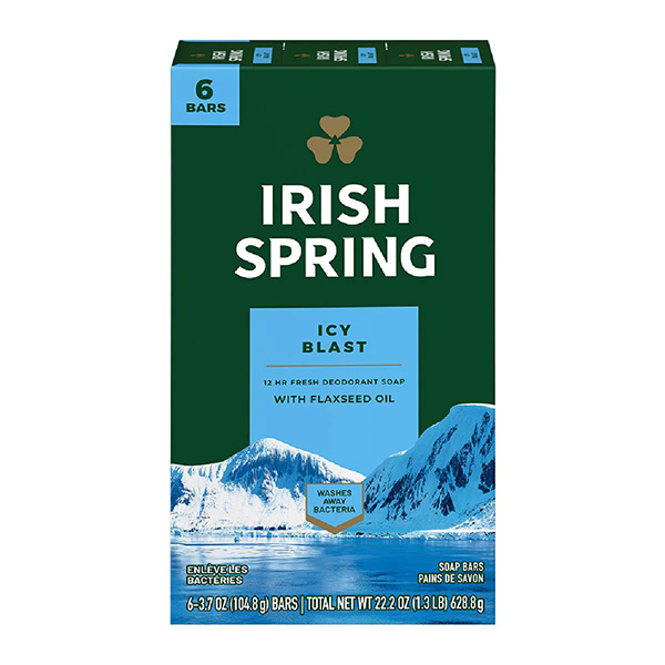 Irish Spring Icy Blast Deodorant Soap 104.8g 6 Bars