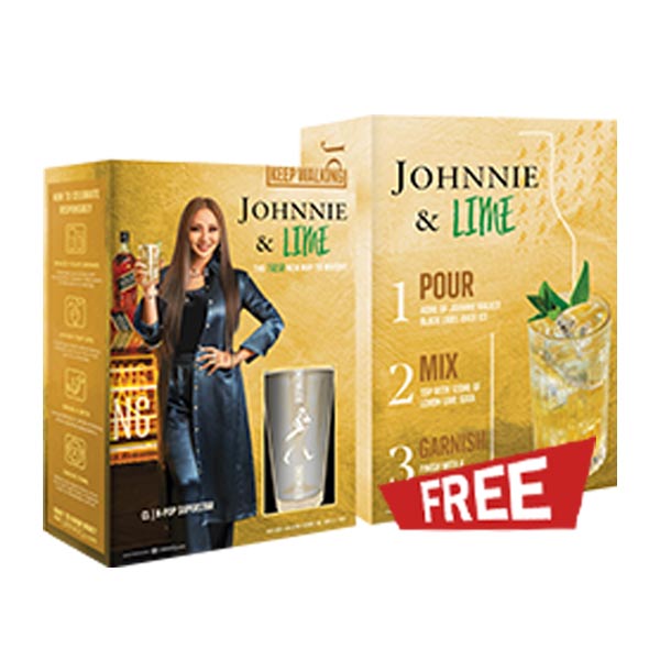 Johnnie Walker Black 1l Highball Free 1 glasses