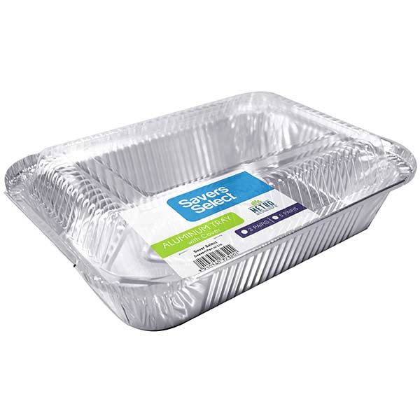 Savers Select Dessert Pan with Plastic Cover 22.5x16.5x5cm