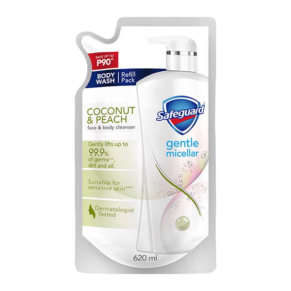 Safeguard Gentle Micellar Bodywash Coconut & Peach 620ml Refill