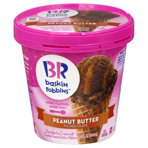 Baskin Robbins Peanut Butter 'N Chocolate Ice Cream 14oz
