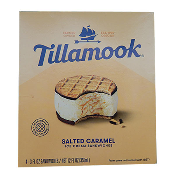 Tillamook Salted Caramel Ice Cream Sandwich 1.3oz