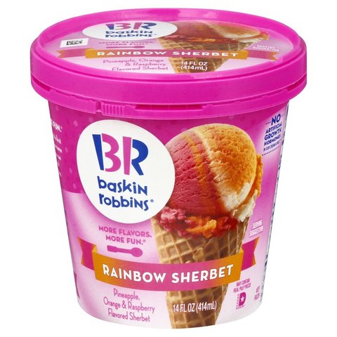 Baskin Robbins Rainbow Sherbet 14oz