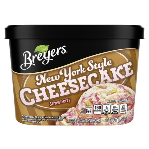 Breyers New York Style Cheesecake Strawberry Frozen Dairy Dessert 48oz