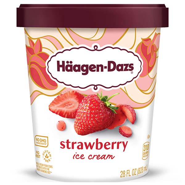 Haagen Dazs Strawberry Ice Cream 28oz