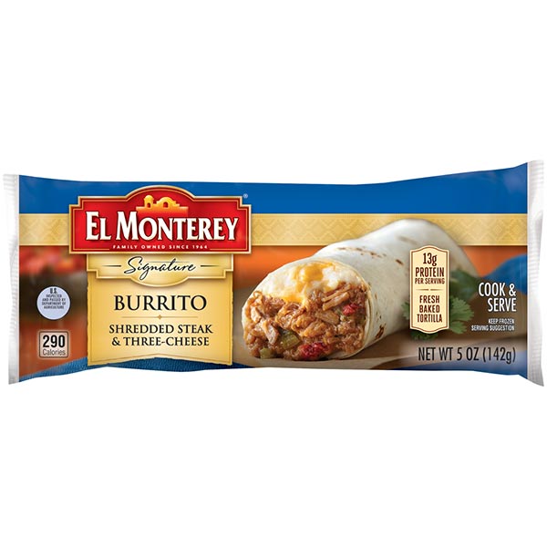 El Monterey Burrito Shredded Steak & Three-Cheese 4.8oz