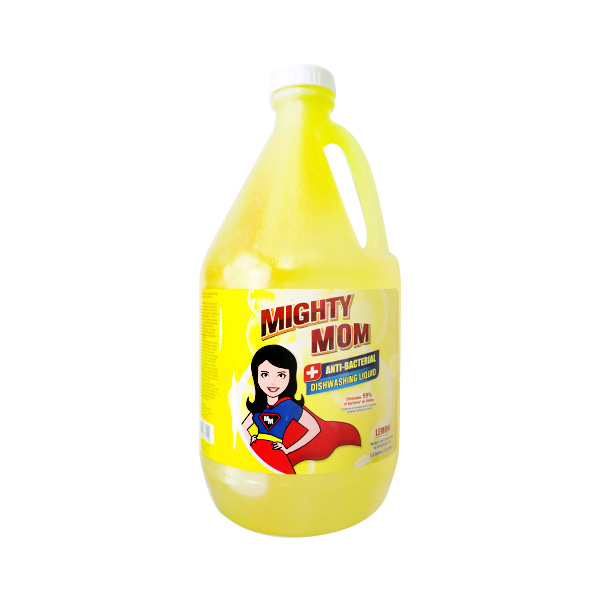 Mighty Mom Dishwashing Liquid Lemon Scent 1/2 Gal With Pump 6pk/cs