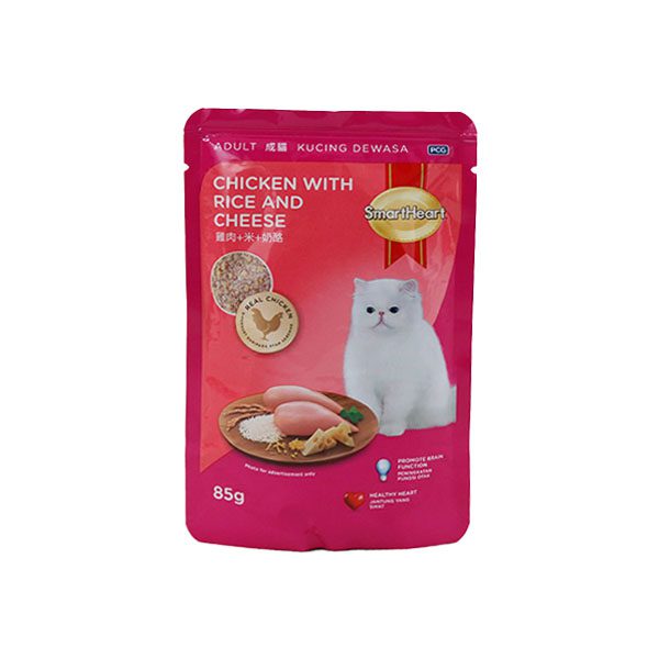 Smartheart Pouch Cat Adult Chicken With  Rice and Cheese 85gx48
