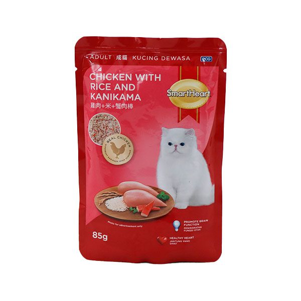 Smartheart Pouch Cat Adult Chicken With Rice and Kanikama 85kgx48