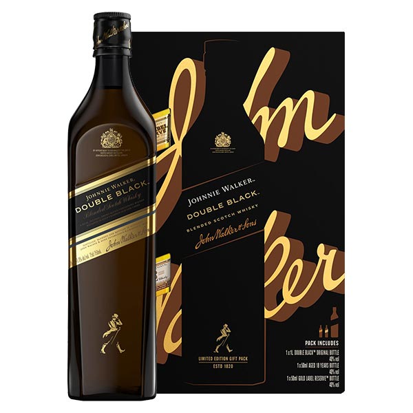 Johnnie Double Black Walker Black 1ltr Festive Gift Pack