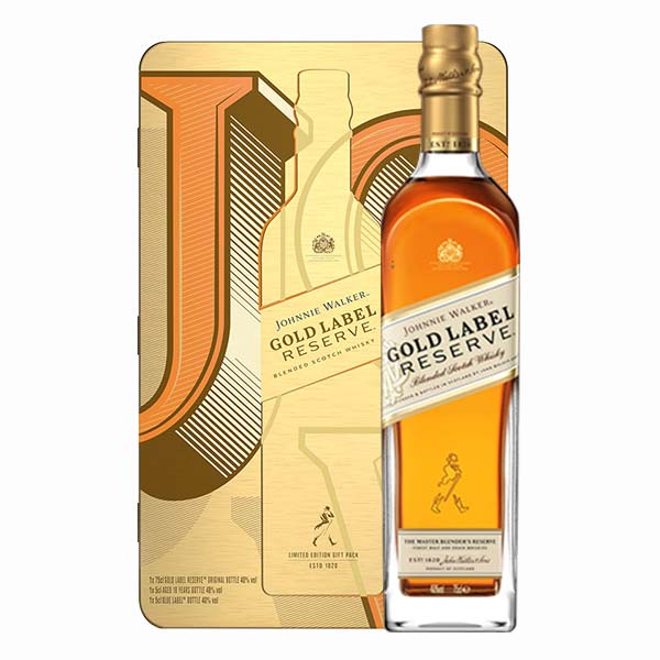 Johnnie Double Gold 750ml Festive Gift Pack