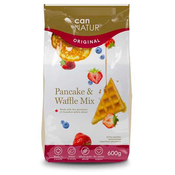 Can Natural Whole Wheat Pancake and Waffle Mix Original 12 x 600g