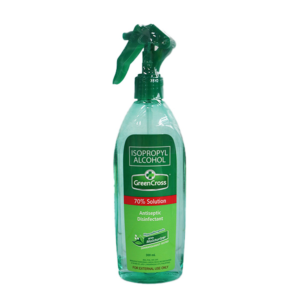 Green Cross Isopropyl Alcohol Hypoallergenic With Moisturizer 70% Solution 300mL
