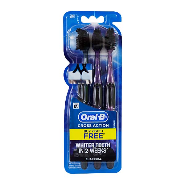Oral B Cross Action Ultrathin Charcoal 3s