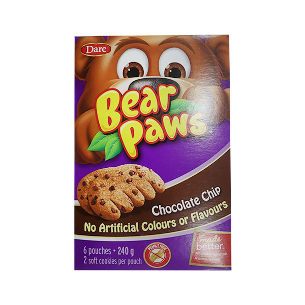 Dare Bear Paws Chocolate Chip Cookies 240g