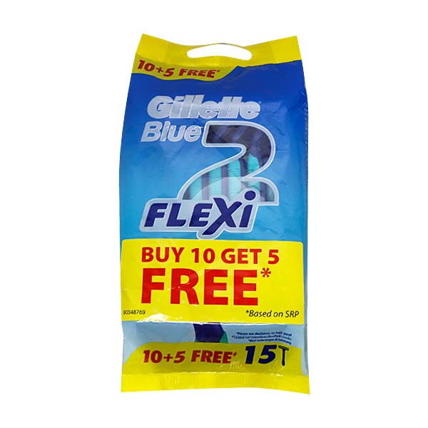 Gillette Blue 2 Flexi 10Plus5 Pack 12/15's