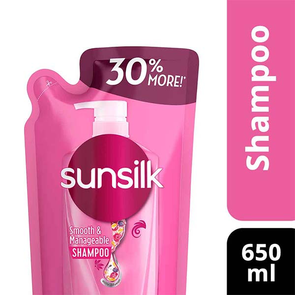 Sunsilk Shampoo Pink Smooth & Manageable 650ml Doy