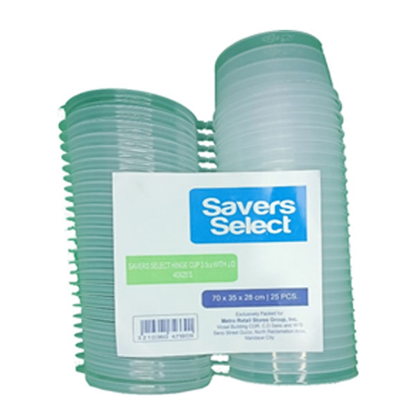 SAVERS SELECT HINGE CUP 3.5oz WITH LID 40X25'S
