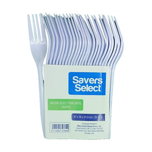 Savers Select Fork White 100x25's