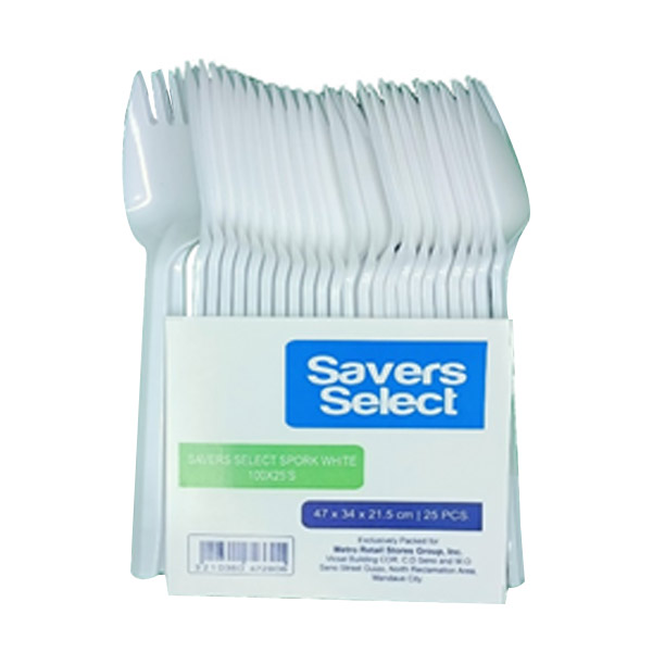 SAVERS SELECT SPORK WHITE 100X25'S