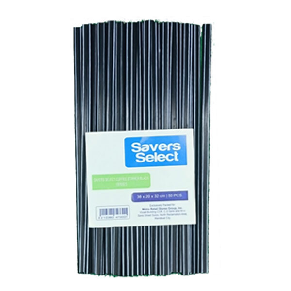Savers Select Coffee Stirrer Black 100x100's