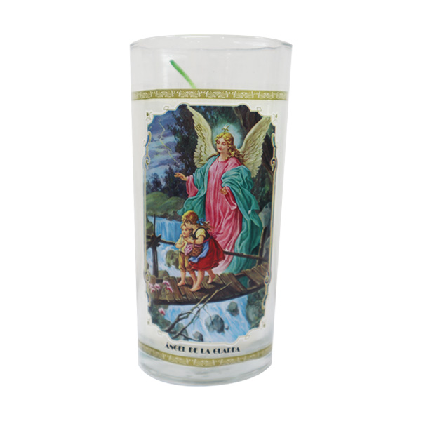Candle Religious Comet Glass Guardian Angel 5.5inch
