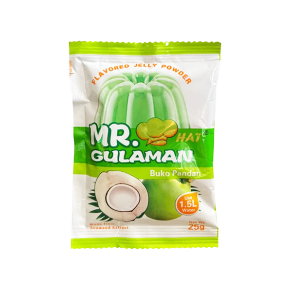 Mr. Hat Gulaman Buko Pandan 25g x 10 x 10