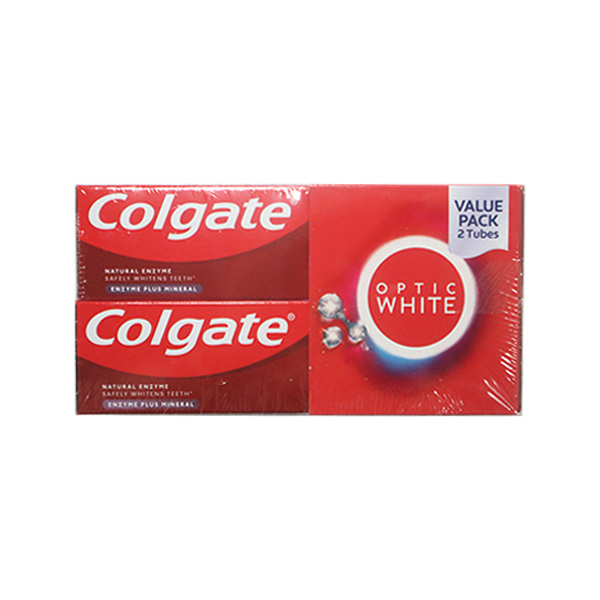 Colgate Optic White Enzyme Toothpaste 80g Twin