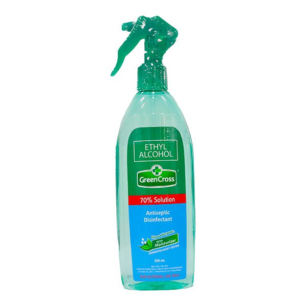Green Cross Ethyl Alcohol With Moisturizer 70% Solution 300ml