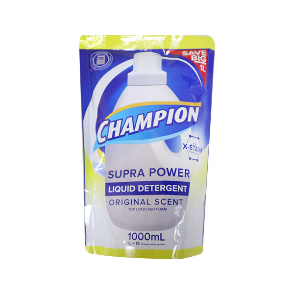 Champion Liquid Detergent Top Load High Foam 1L Supx12 Champion Liquid Detergent Top Load High Foam 1L Sup x12
