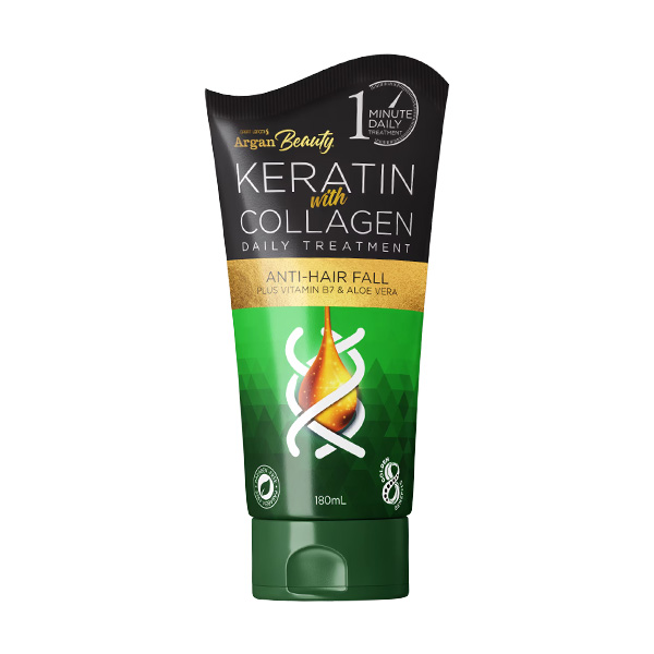 Argan Beauty Keratin with Collagen Daily Treatment Anti-Hair Fall Plus Vit. B7 & Aloe Vera 180ml
