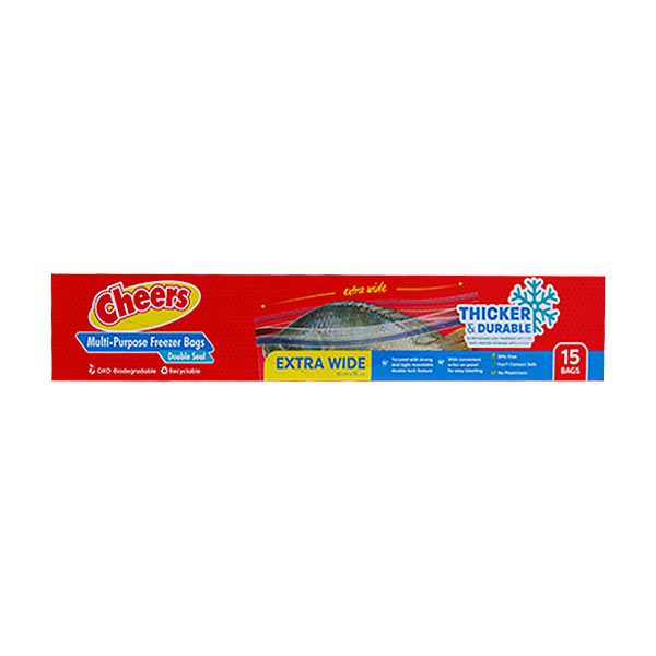 Cheers Zipper Freezer Bags Extra Wide 30x36cm 15Bags/10
