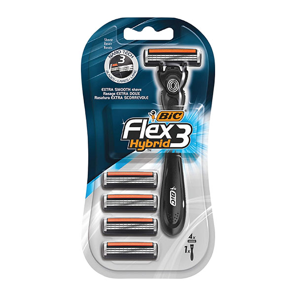 Bic Flex 3 Hybrid 1 Handle Plus 4 Cartridges